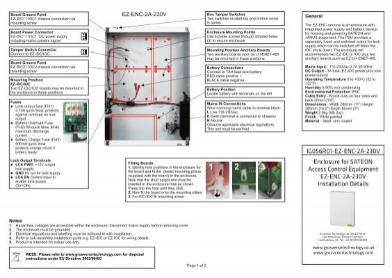 Enclosure for SATEON Access Control Equipment ... - Grostech.com  Sateon Access Control Wiring Diagram    Yumpu
