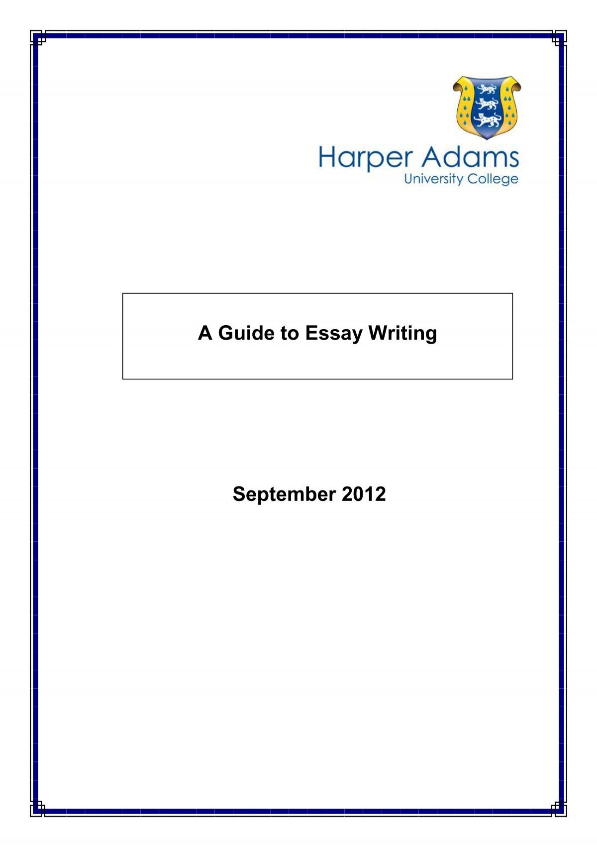 harper adams guide to essay writing