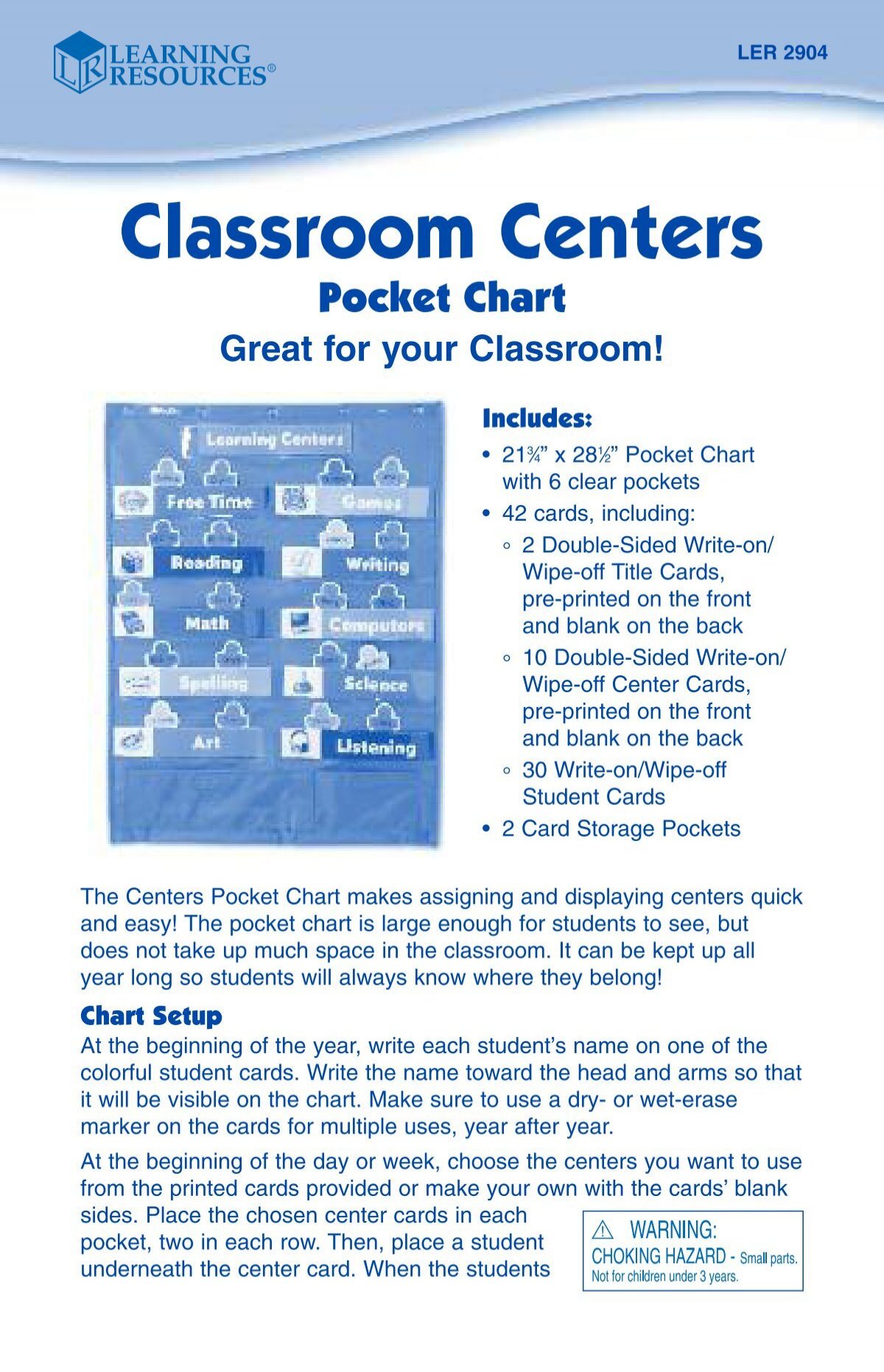 Learning Center Pocket Chart