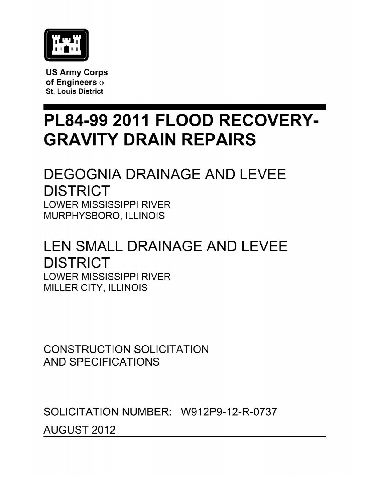 pl84-99 2011 flood recovery- gravity drain repairs - US Army Corps