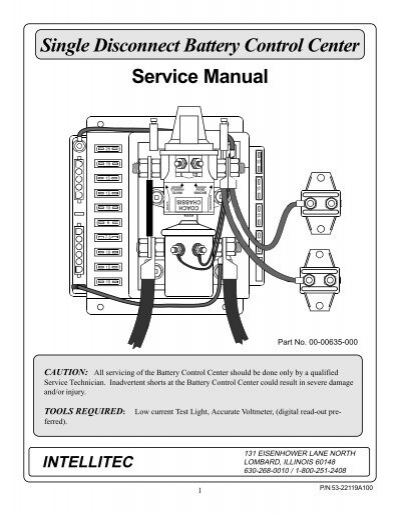 Single Disconnect Battery Control Center Service Manual