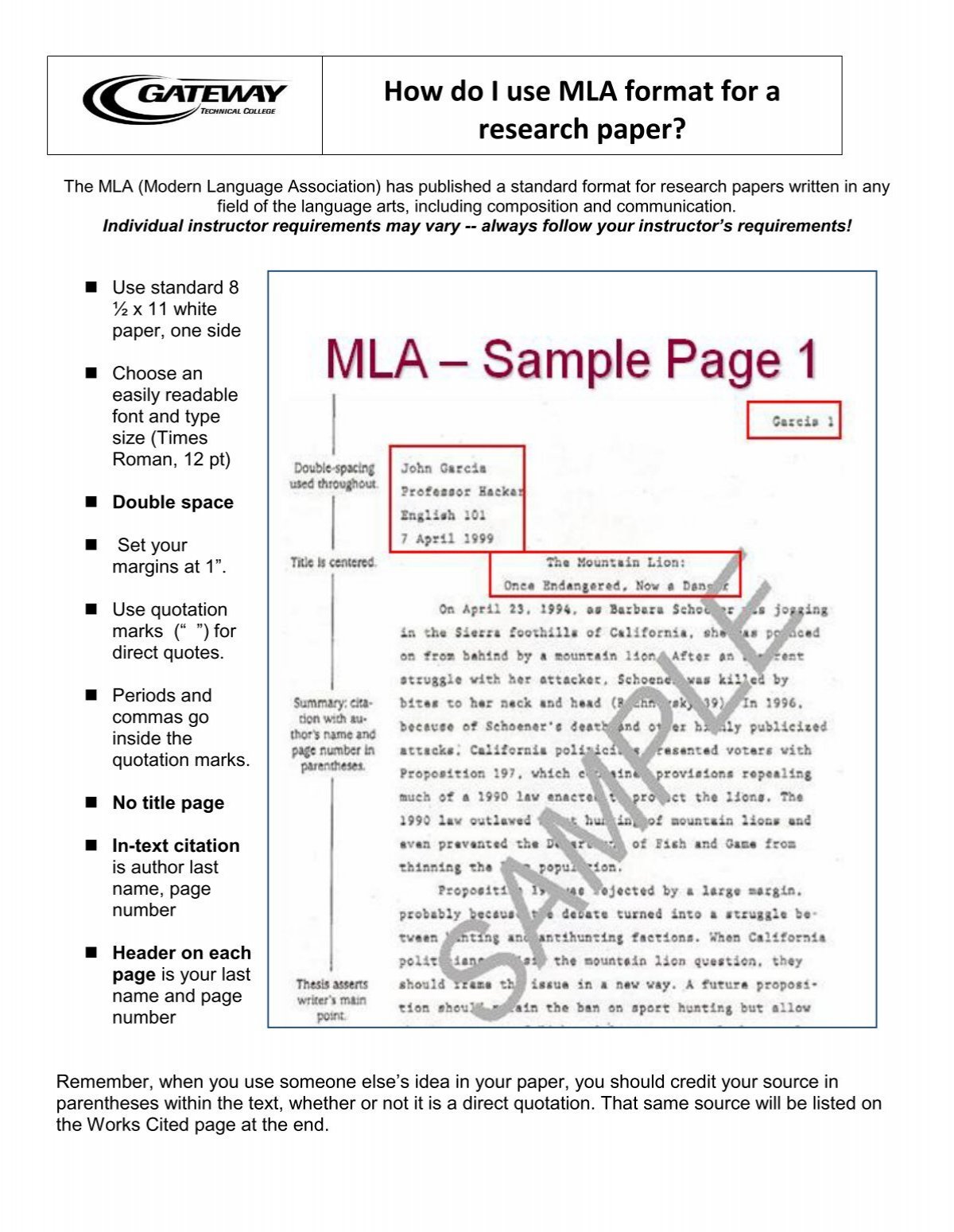 mla research paper rules