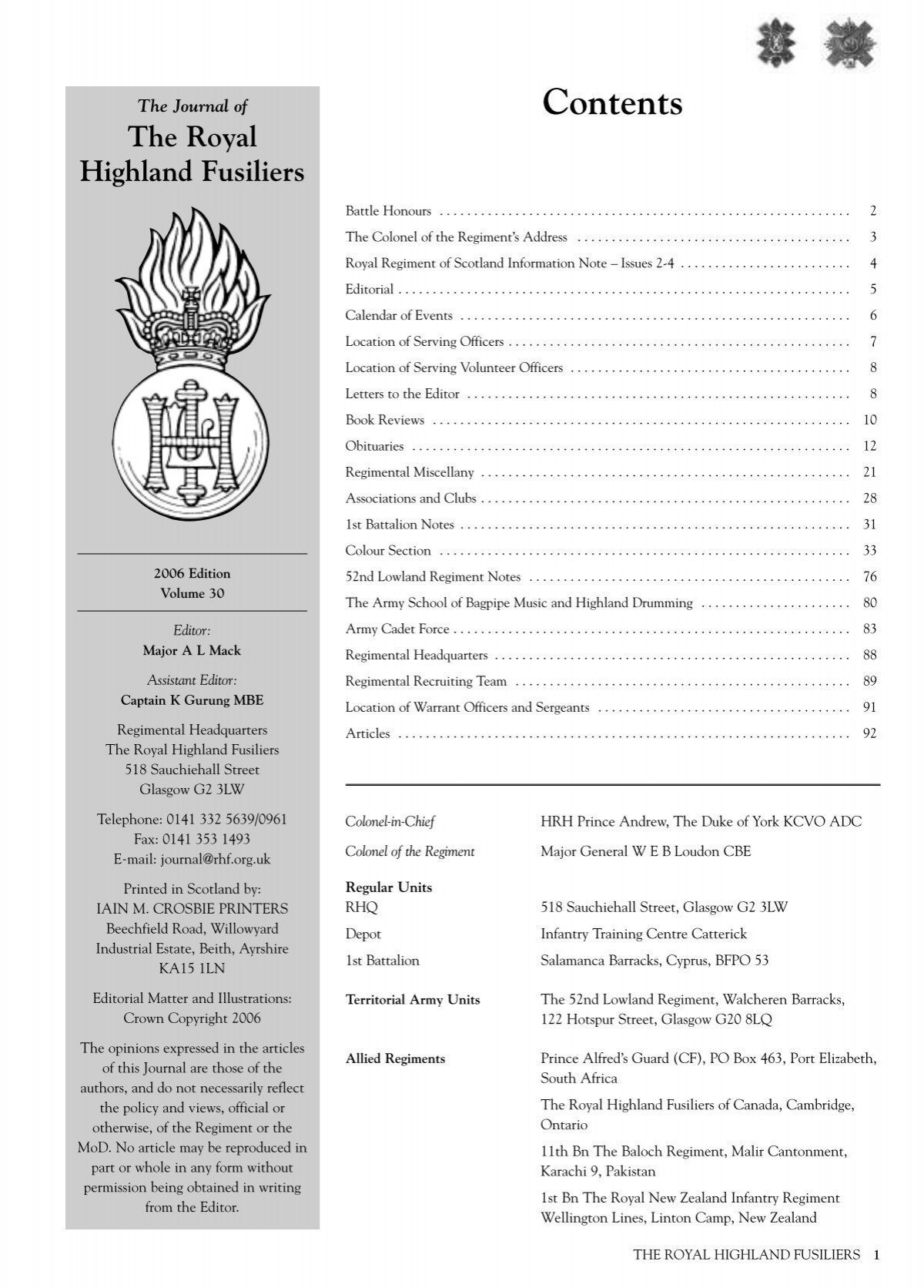 2006 Journal.pdf - The Royal Highland Fusiliers