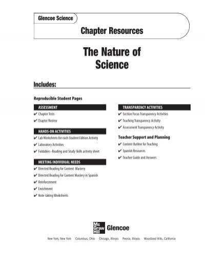 Chapter 1 Resource The Nature Of Science Learning Services Home