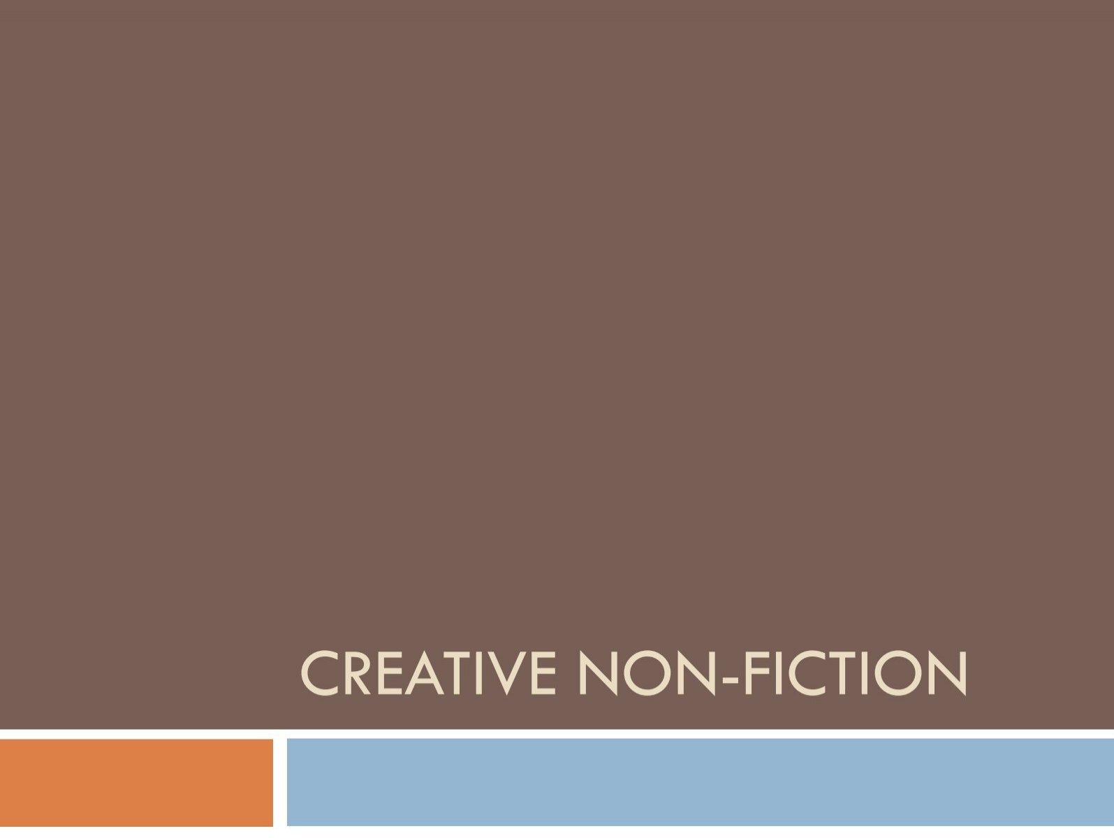 Creative Non-Fiction (SHS)