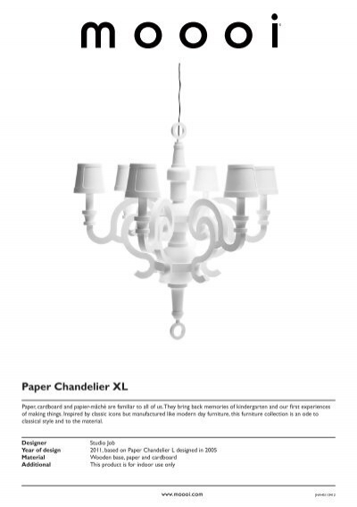 Moooi Paper Chandelier Pdf, Moooi Paper Chandelier L With Shades