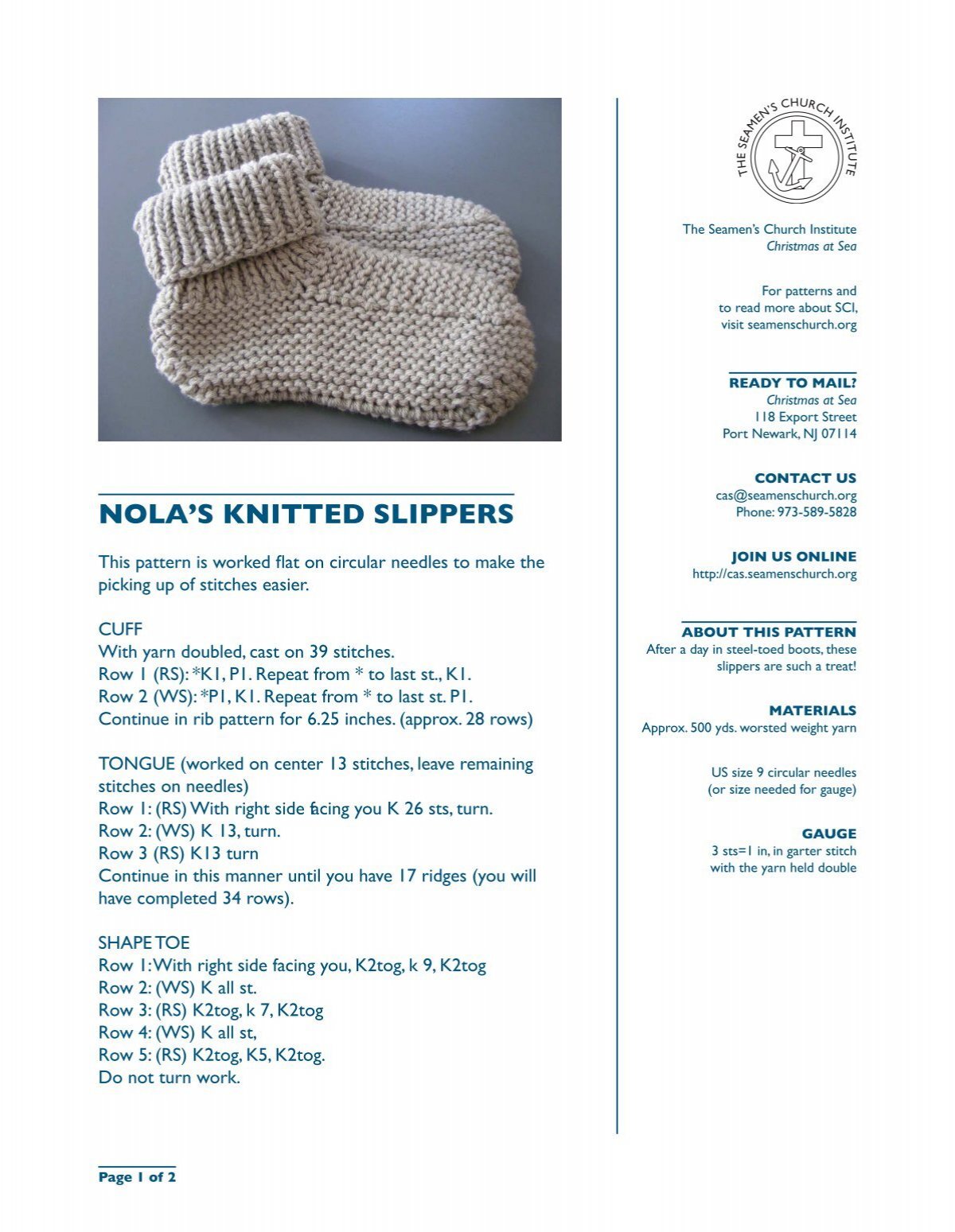 NOLA'S KNITTED SLIPPERS - The Seamen's 