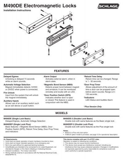 M490DE Installation Manual - Security Technologies Mortise Lock Diagram Yumpu