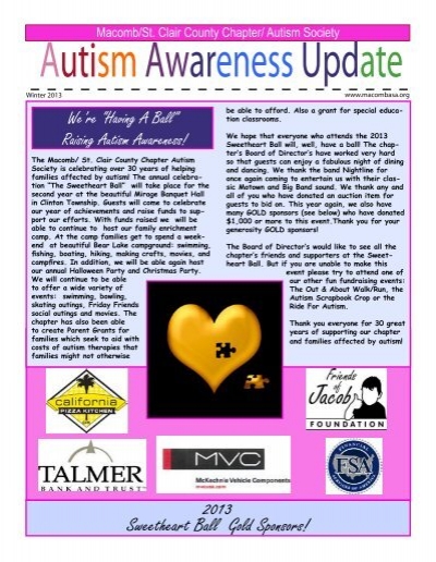 Latest Newsletter - Macomb St. Clair Autism Society of America