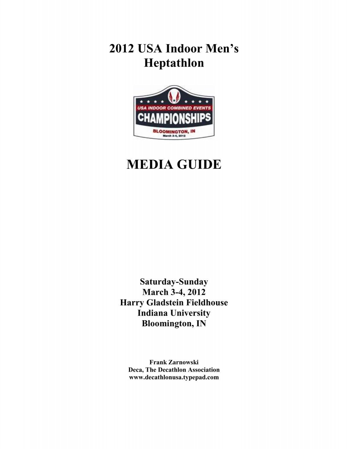 DECATHLON HANDBOOK & MEDIA GUIDE - USA Track & Field