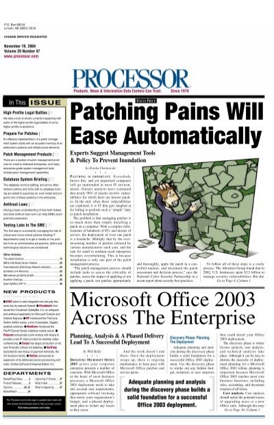 Microsoft Office 2003 Across The Enterprise - Processor.com