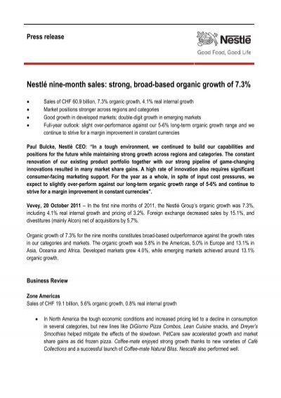 nestle real internal growth definition
