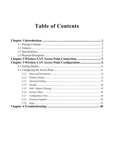 chapter 2 research table of contents