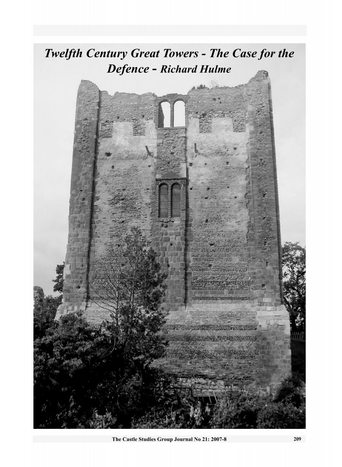 Twelfth Century Great Towers - Castle Studies Group