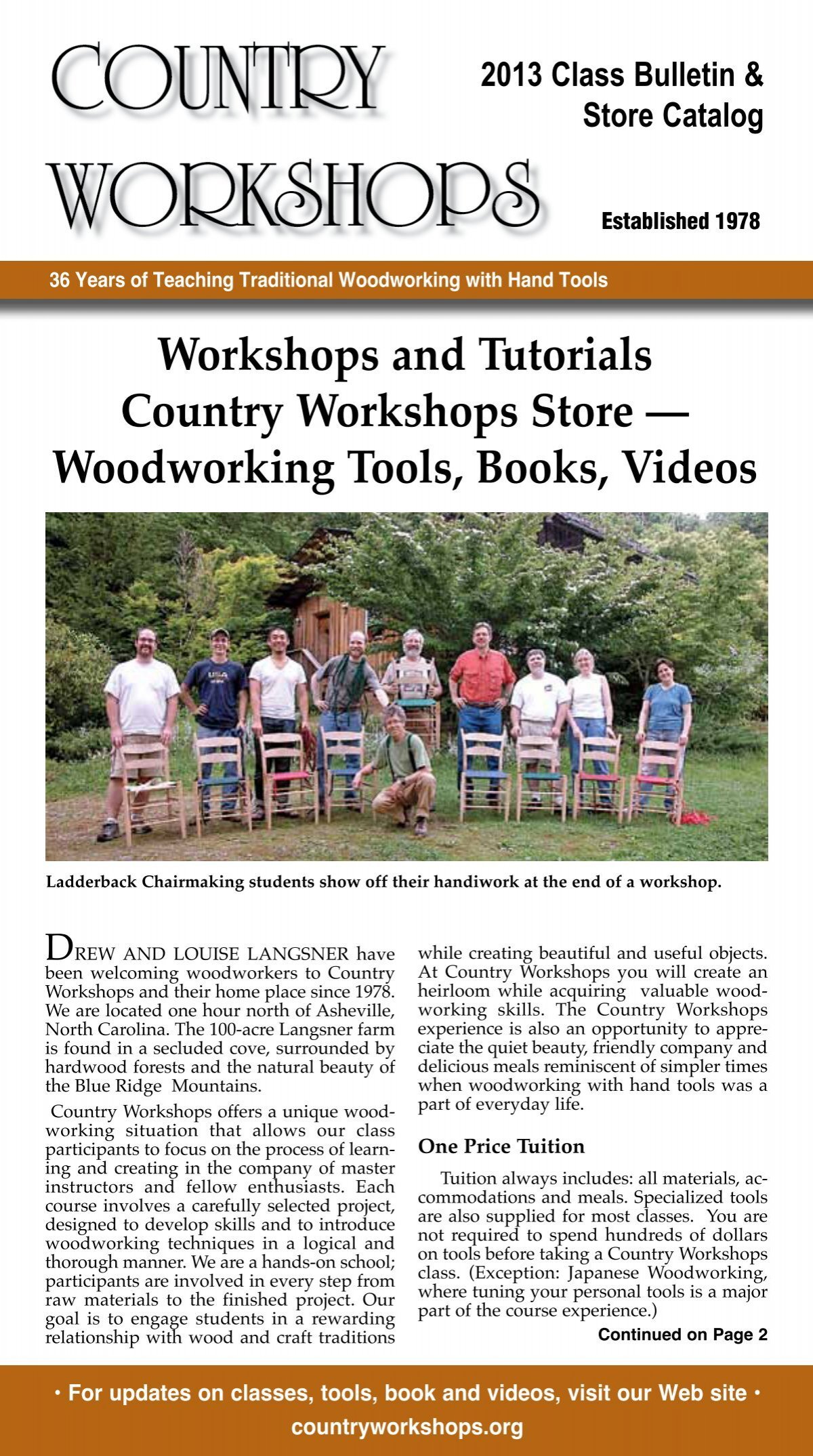 resultat Omhyggelig læsning ihærdige Workshops and Tutorials Country Workshops Store â€” Woodworking ...