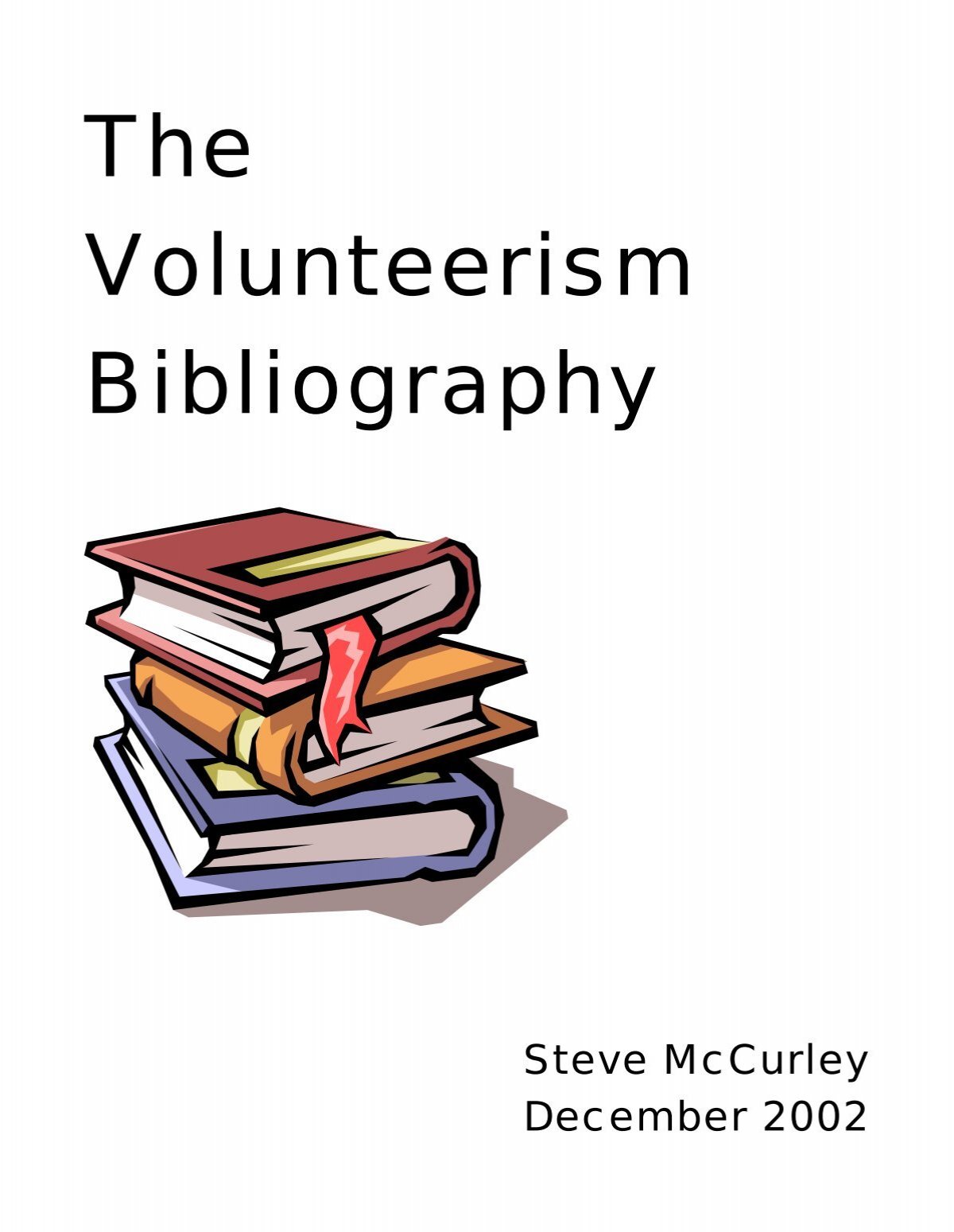 The Volunteerism Bibliography - Sport Recreation