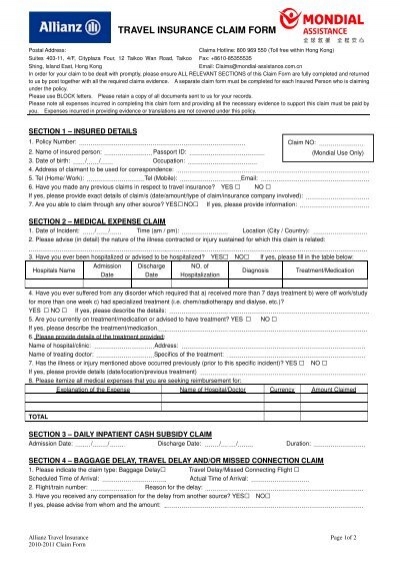 anz travel insurance claim form