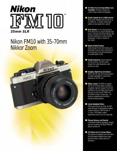 Nikon FM10 with 35-70mm Nikkor Zoom - Nikon Service-Manuals