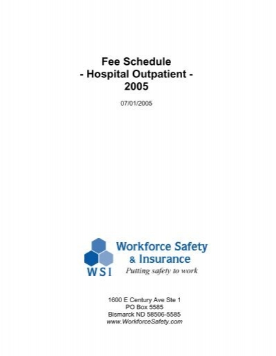Fee Schedule - Hospital Outpatient - 2005 - Forms4Law.com