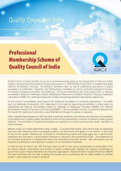 Click here to download brochure - Quality Council of India