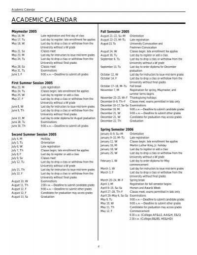 Academic Calendar Registrar