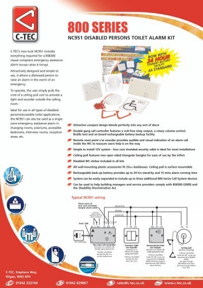Toilet Alarm Kit Leaflet C Tec, Ctec Nurse Call Wiring Diagram