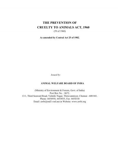 The Prevention of Cruelty to Animals Act, 1960 .pdf