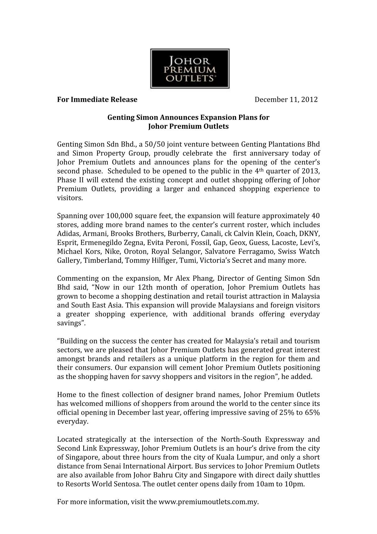 Press Release - Genting Group