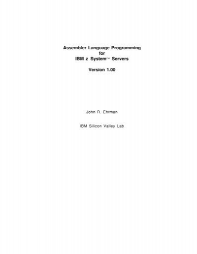 Assembler Language Programming for IBM z System Servers