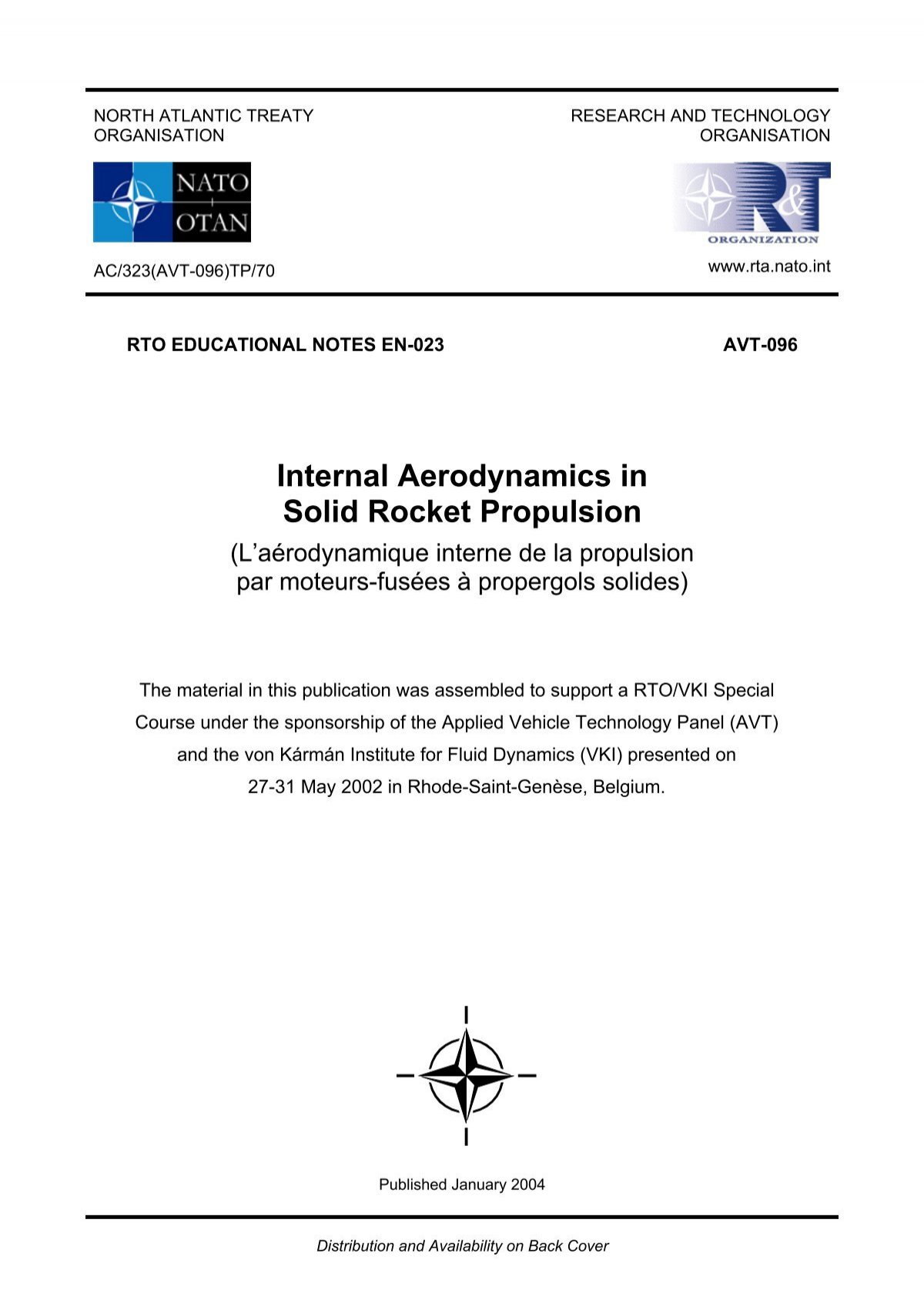Internal Aerodynamics In Solid Rocket Propulsion Nato Science