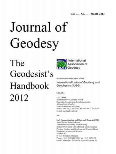 International Association Of Geodesy Iag Office