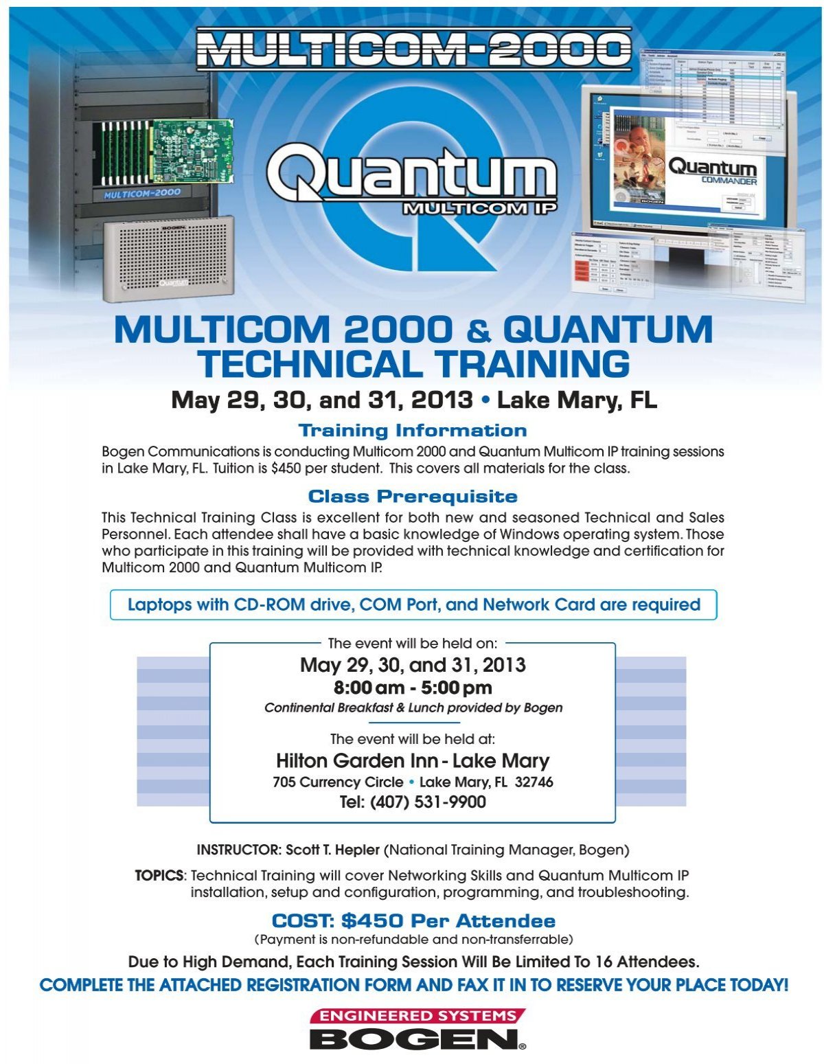 Multicom 2000 Quantum Technical Training Bogen Engineered