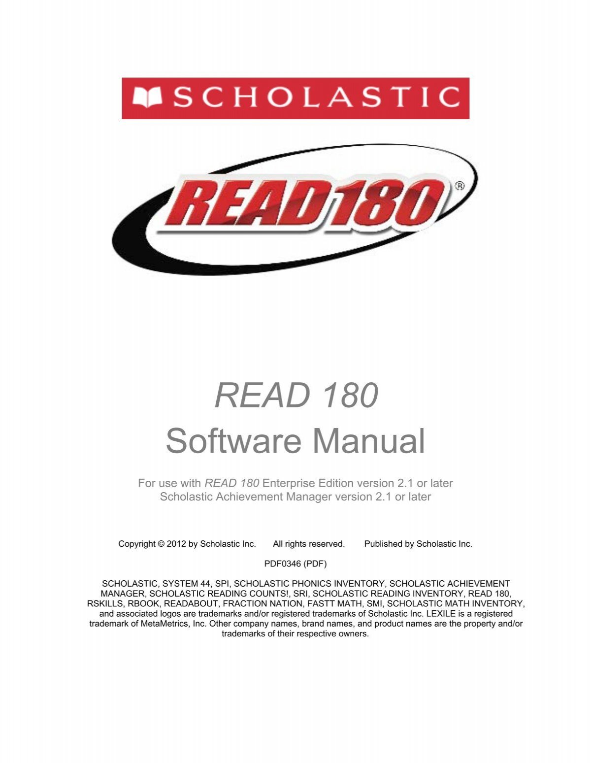 Scholastic Read 180 Lexile Chart