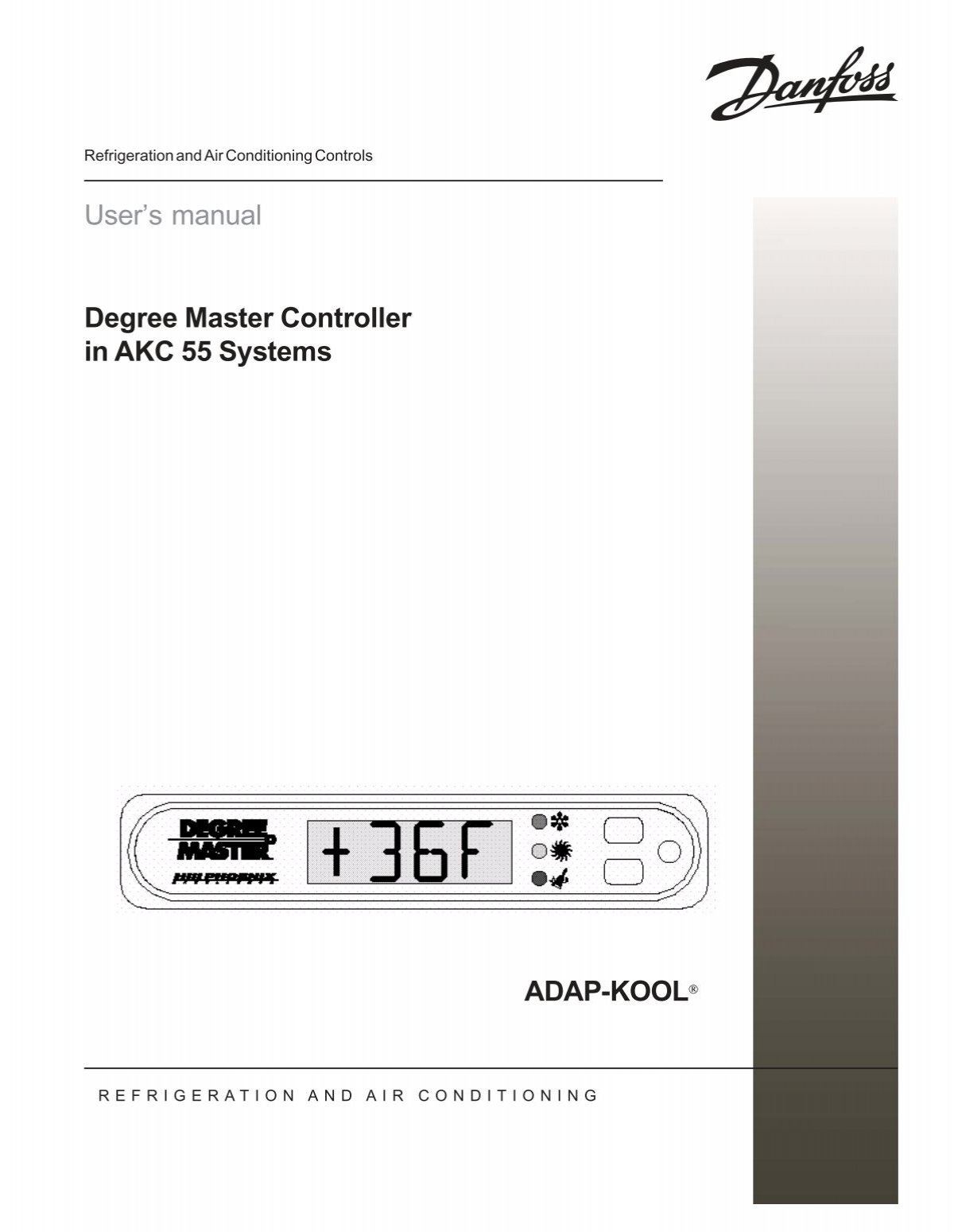User's manual Degree Master Controller in AKC 55 Systems ADAP