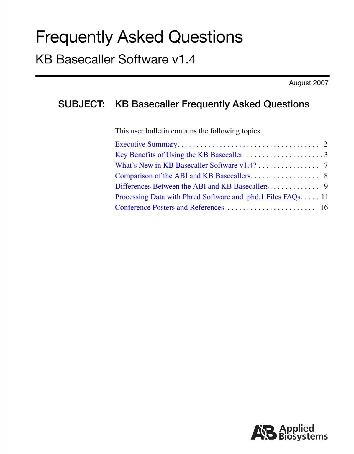 kb basecaller software
