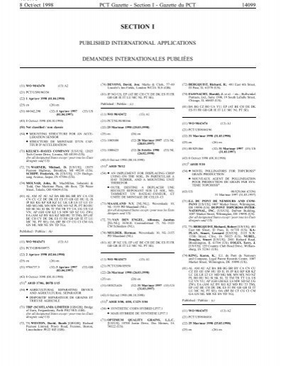 PCT/1998/40 : PCT Gazette, Weekly Issue No. 40, 1998 - WIPO