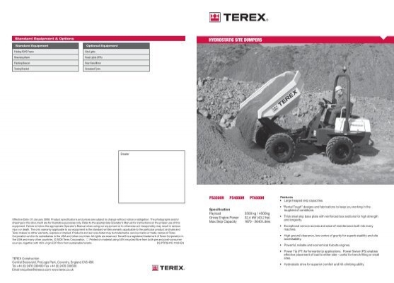 Benford 3 ton dumper spec.pdf - jwmunnings.co.uk  Terex 1 Ton Dumper Wiring Diagram    Yumpu