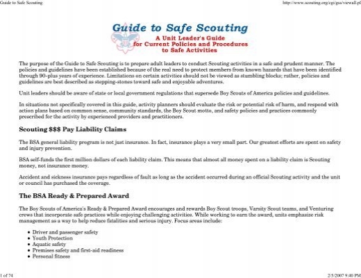 Guide to Safe Scouting - 2006 version PDF - Troop 586