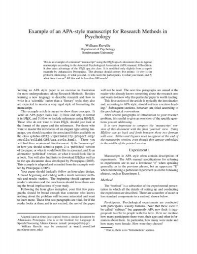 apa style psychology research paper