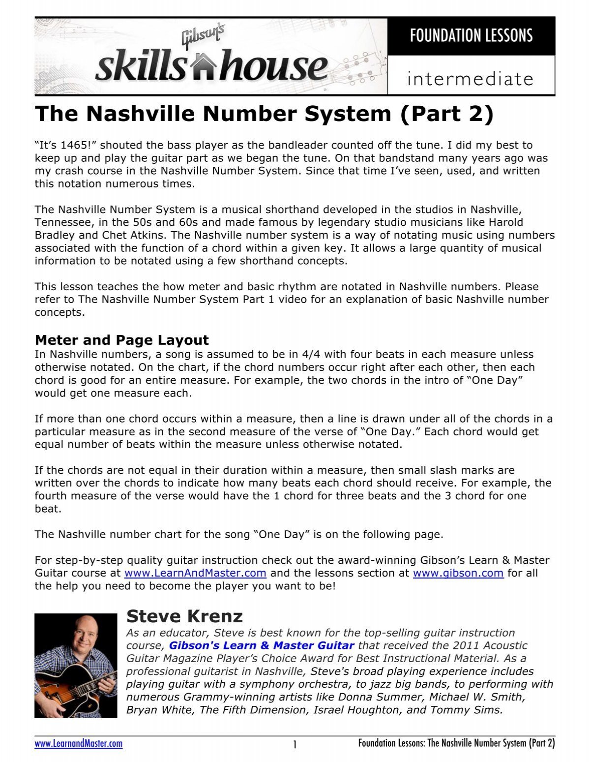 Bass Guitar Number System Chart