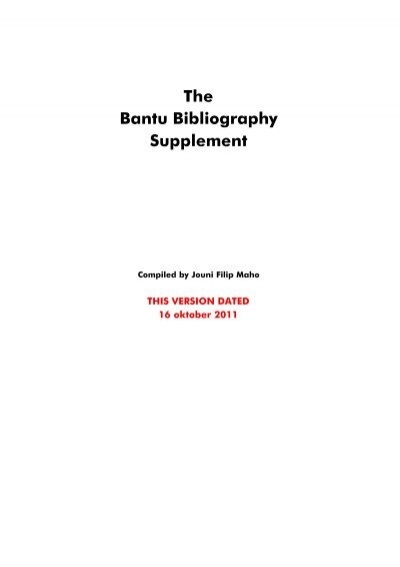 how to write a bibliography of bantu education