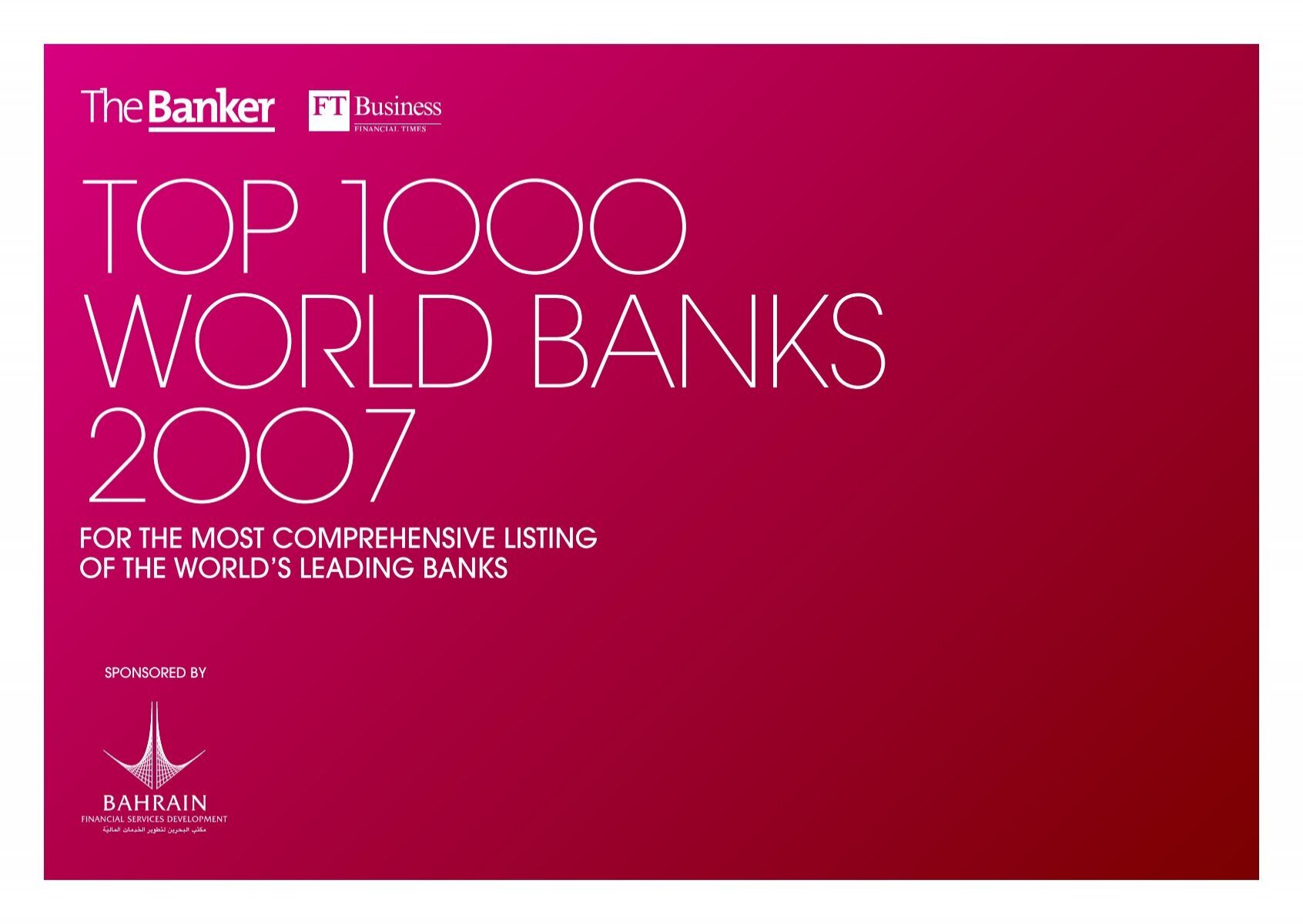 Integration Klappe Kollega TOP 1OOO WORLD BANKS 1O%
