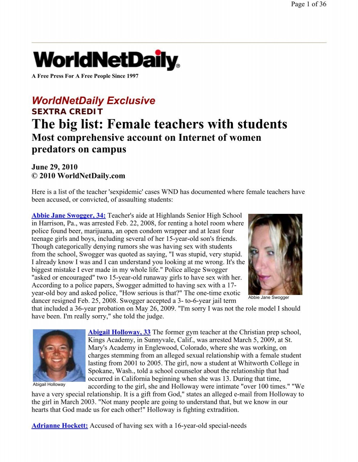 The big list: Female teachers with students
