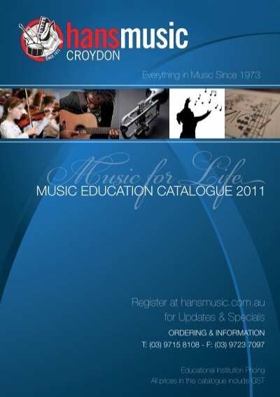 MUSIC EDUCATION CATALOGUE 2011 - Hans Music Spot