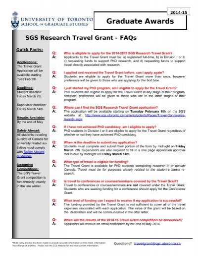 sgs research travel grant