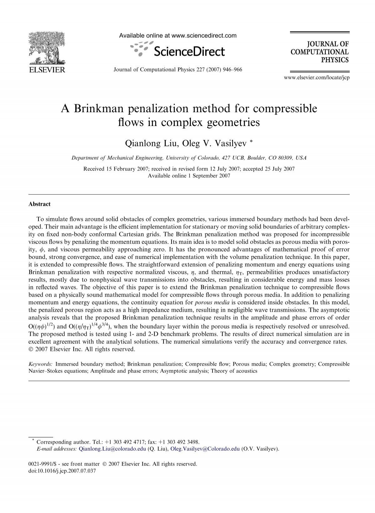 A Brinkman penalization method for compressible flows in complex ...