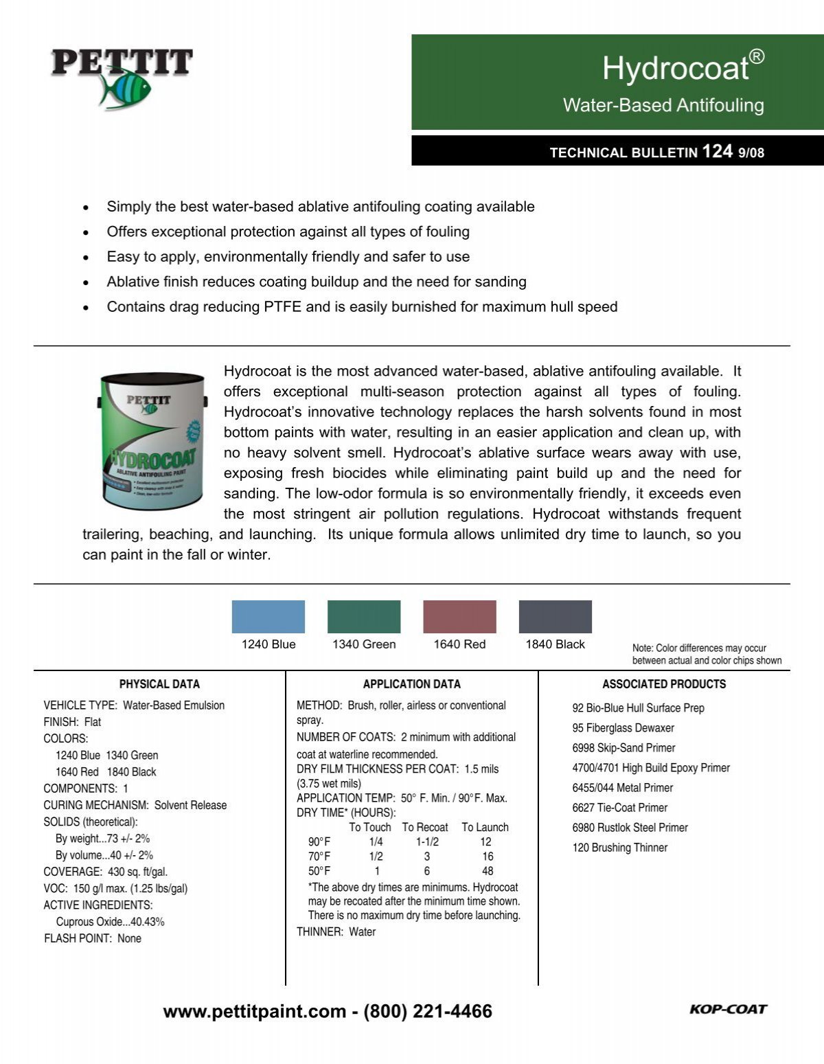 Hydrocoat Product  Data  Sheet  Pettit Marine Paint 