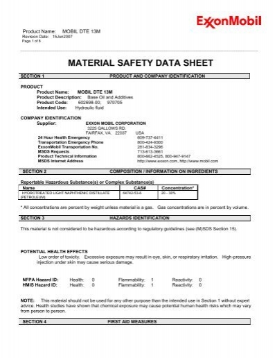 Dte 13m Material Safety Data
