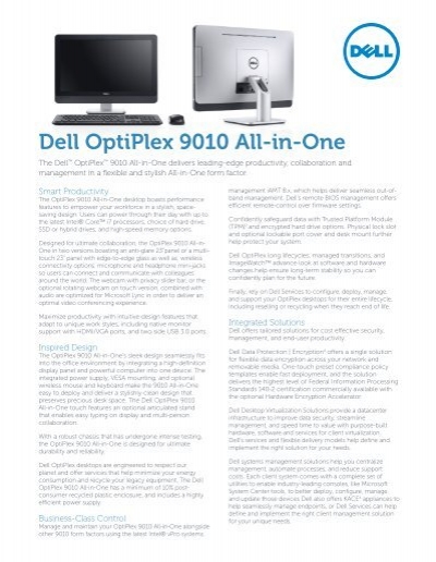 Dell OptiPlex 9010 All-in-One - Dell PartnerDirect