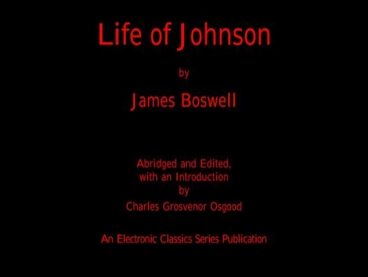 Life Of Johnson By James Boswell Penn